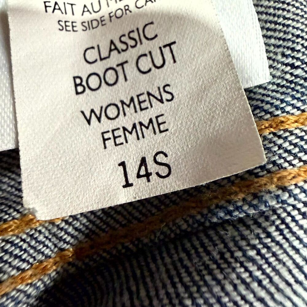 Eddie Bauer Jeans Womens 14 Blue Cotton Denim Bootcut Classic Faded Workwear - Picture 3 of 6